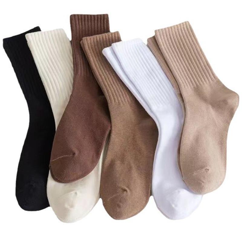 Combo 20 đôi tất vớ nam nữ cổ cao gân dày dặn màu bassic tông nâu Sport Cotton 6