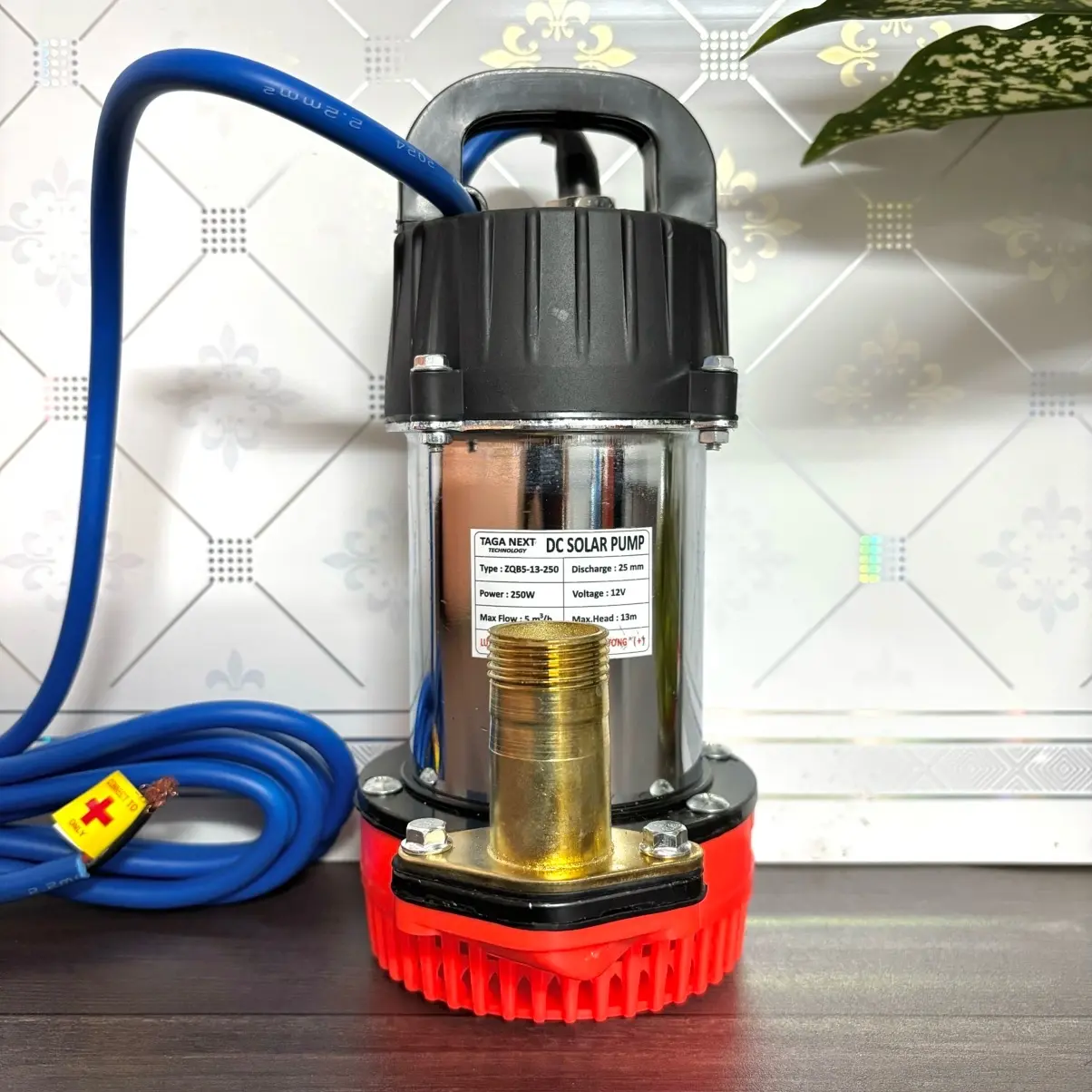 BƠM CHÌM TAGANEXT 250W HÀNG CHÍNH HÃNG, ĐIỆN ÁP DC 12V, DÂY ĐỒNG, CÁNH INOX, 5M3/H, ĐẨY TỐI ĐA 13M, ỐNG XẢ 25MM, BẢO HÀNH 6 THÁNG - SHOPPIN'S maybom nuoc
