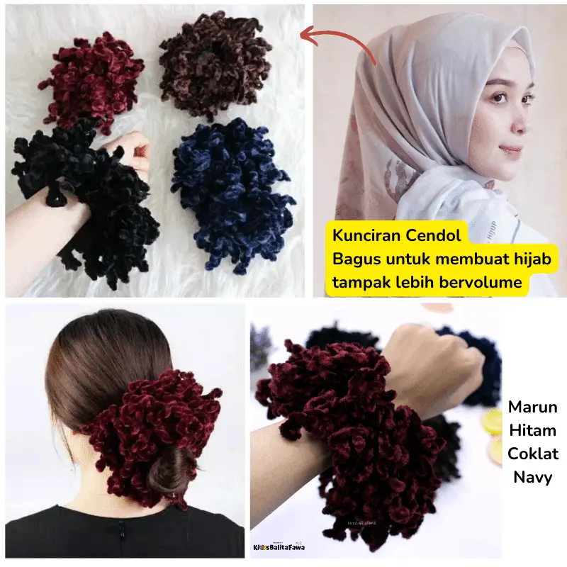 Kuncir Rambut Ubur - Cepol Hijab / Aksesoris Jilbab Kunciran Ikat Jumbo 100 Jurai Rambut Cendol Import Ubur Ubur Besar Kiosbalitafawa anak karet Scrunchies Scrunchie