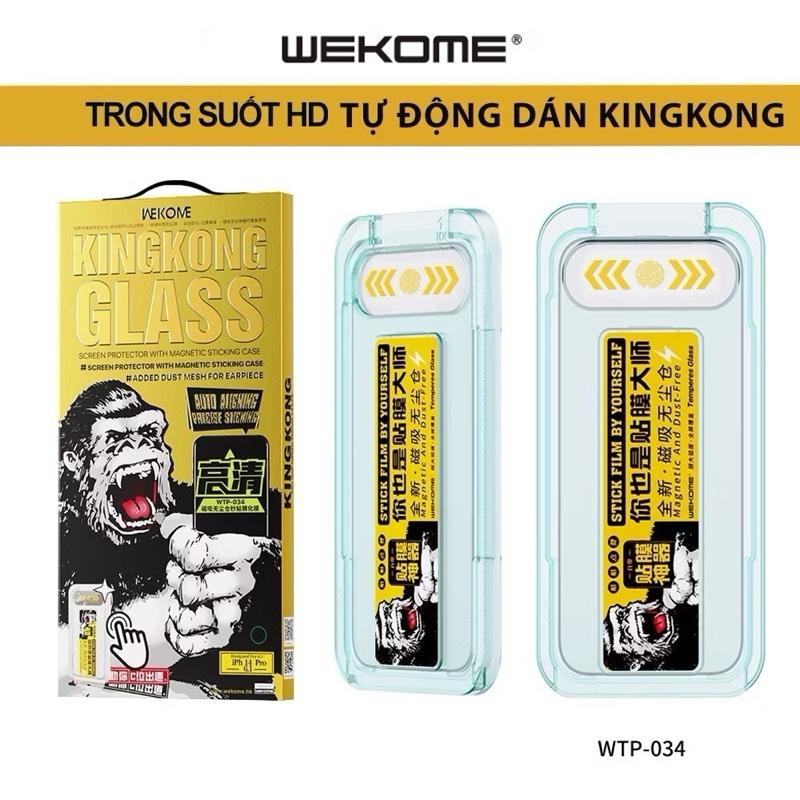 (Xả hàng giá hời) Kính Cường Lực KinKong WEKOME Khung Tự Dán Model WTP-034 Trong Suốt Dành Cho Iphone