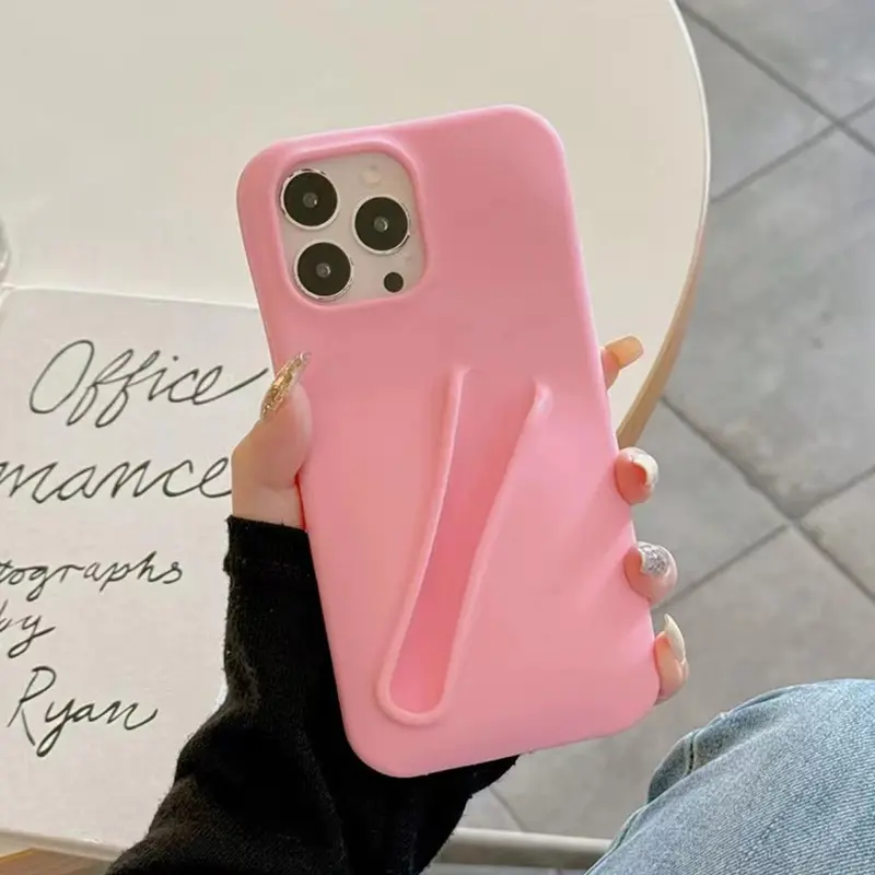 Solid Color Silicone Phone Case with Lip Gloss Slot, 1 Count Shockproof Phone Protective Cover Compatible with iPhone 11 12 13 14 15 Pro Max 3