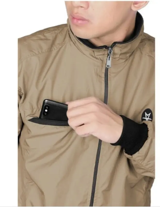 Jaket Motor Taslan Waterproof Pria  Original REBEL ID Jaket Parasut Tebal  Casual Nyaman -GIBRANSTORE Distro Keren  Cowok Bomber 3