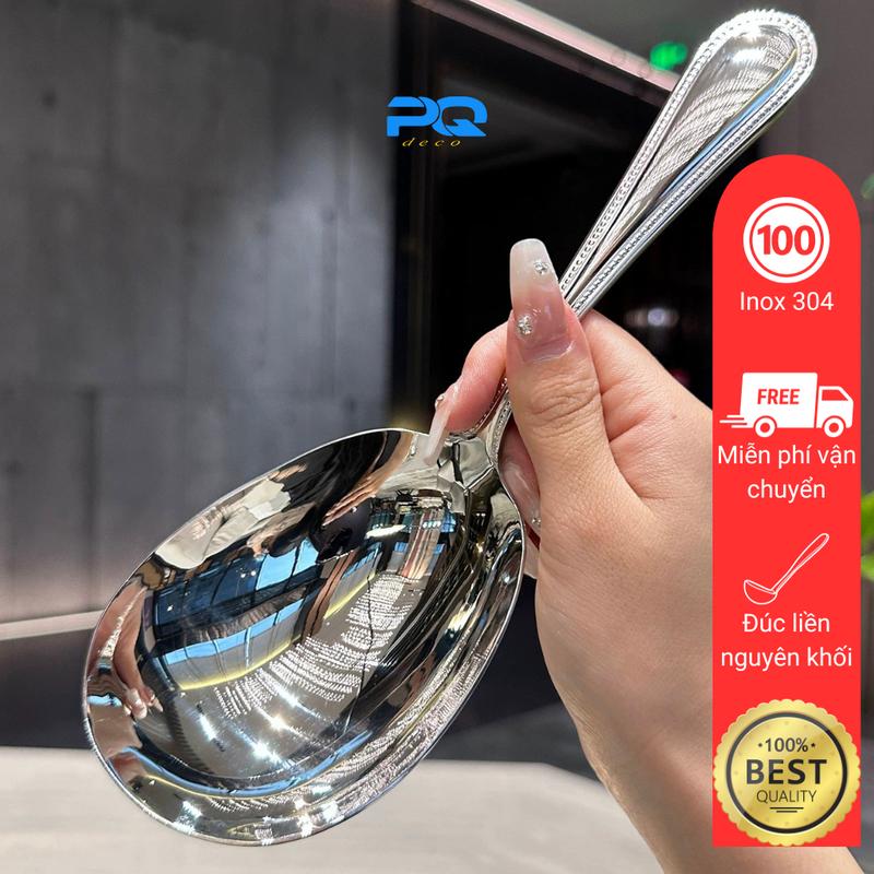Muôi múc đồ xào inox 304 thìa súp muỗng canh thìa cháo muỗng ăn đầu to MC09