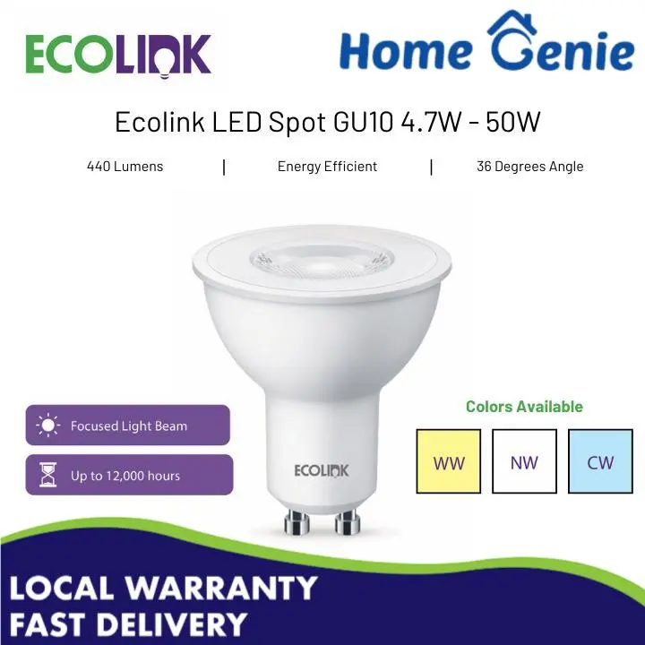 Ecolink LED Spot GU10 4.7-50W 36D 2700K/ 4000K / 6500K