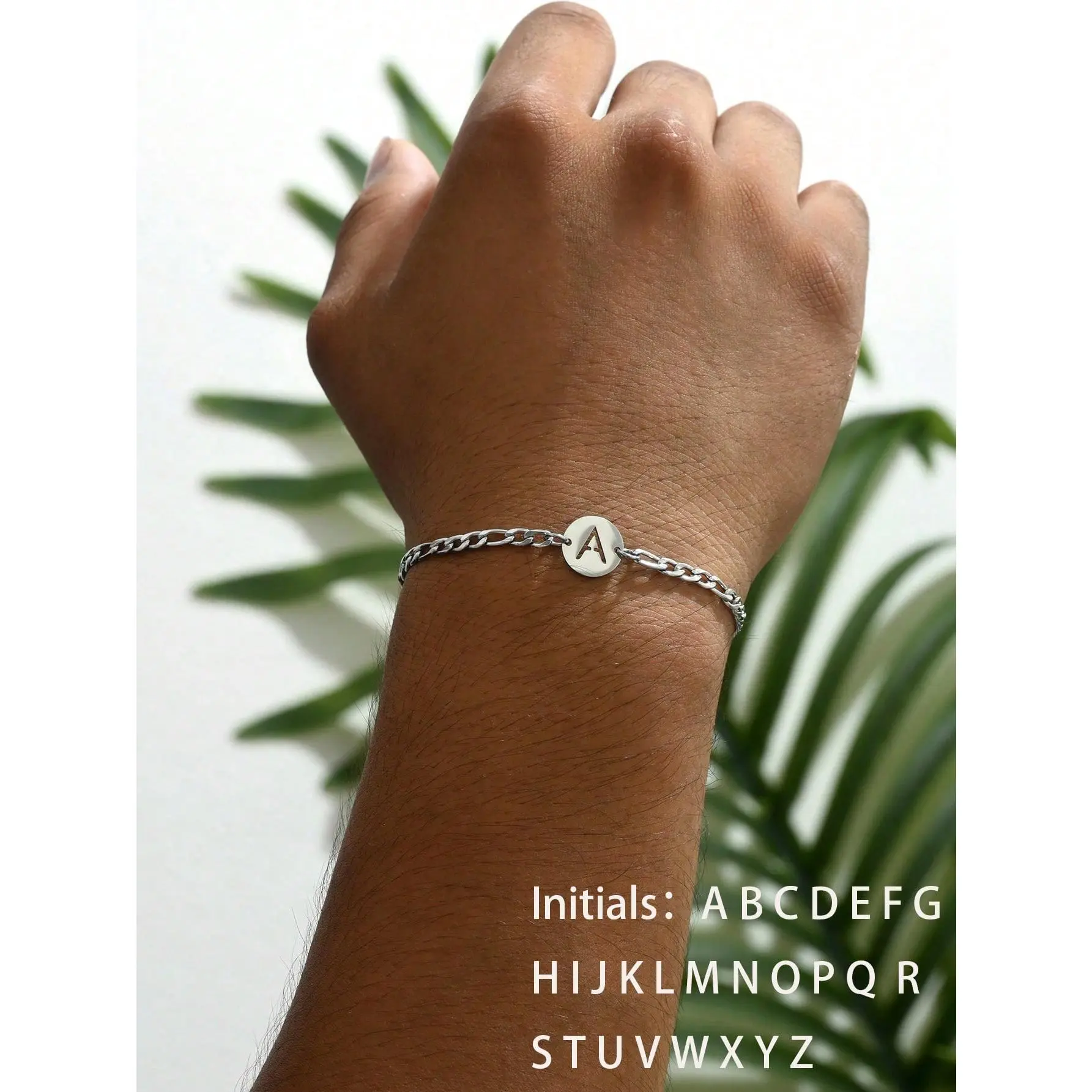 1 Pc Personality Popular Women's 26 Letter Pendant Bracelet Stainless Steel Suitable For Parties Casual Wear