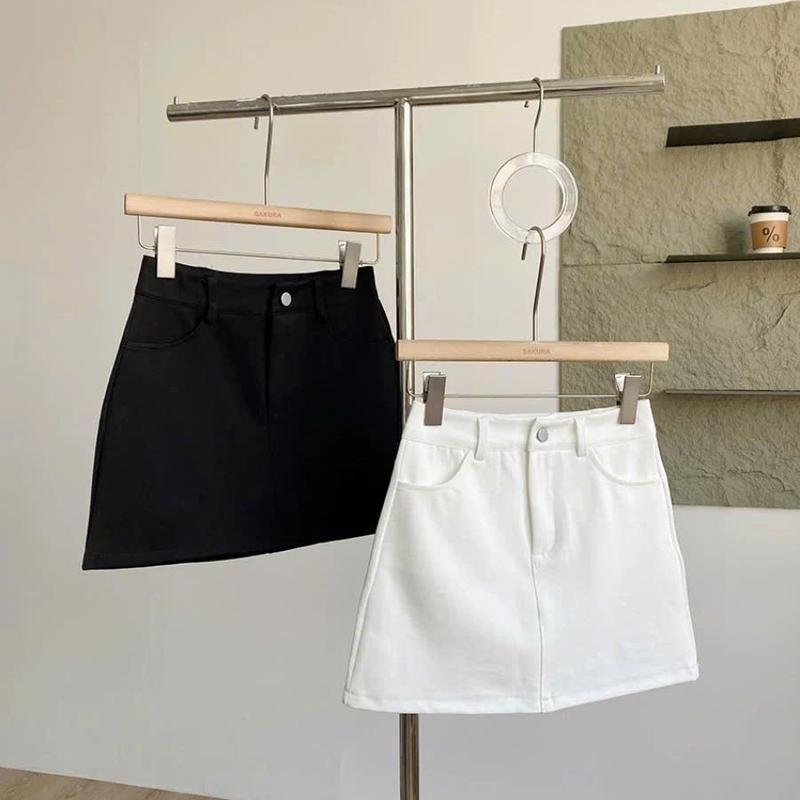 DELIZ - Quần giả váy nữ chất kaki bò mềm cạp caodáng chữ a basic - CV27