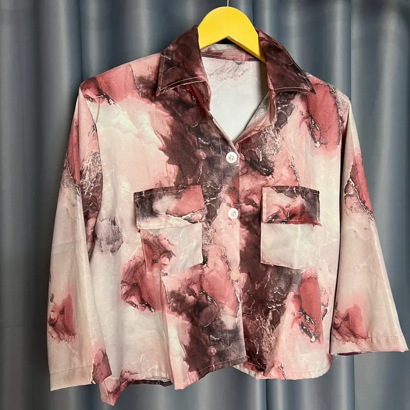 KC JOEY PRISKET SET 3UKURAN KEMEJA ROK SHAKILA MARBLE VINTAGE Atasan Baju 1