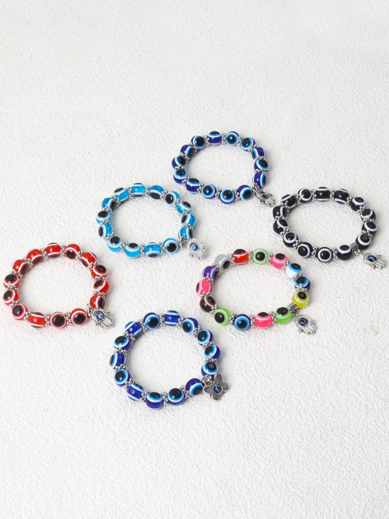 Eye Design Beaded Bracelet (6pcs), Fashionable Jewelry for Women & Men, Style Fashion Jewelry for Party, Daily Clothing Decor, Trendy All-match & Exquisite Jewelry for Birthday Gift