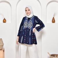 Gambar KI Atasan Wanita Lengan Panjang Tenun Jihan Safiyya Navy - Hitam, 4 dari KainIndonesiaco Kota Administrasi Jakarta Timur 2 Tokopedia
