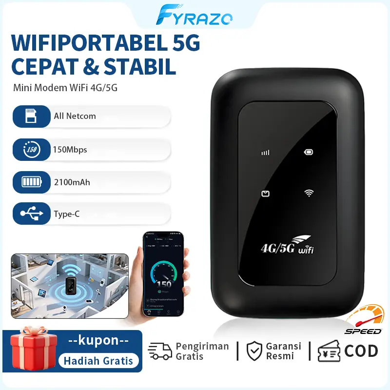 Modem Mini Wireless Router Mobile MiFi Broadband Seluler Portabel WiFi ...