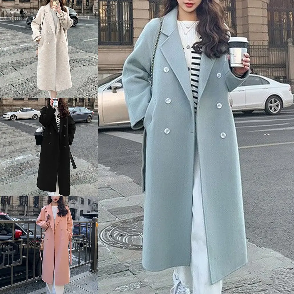 Áo Khoác Hai Ngực, Dài Trung Bình Dành Cho Nữ, Thời Trang, Áo Khoác Gió, Thích Hợp Cho Mùa Thu Top Jacket