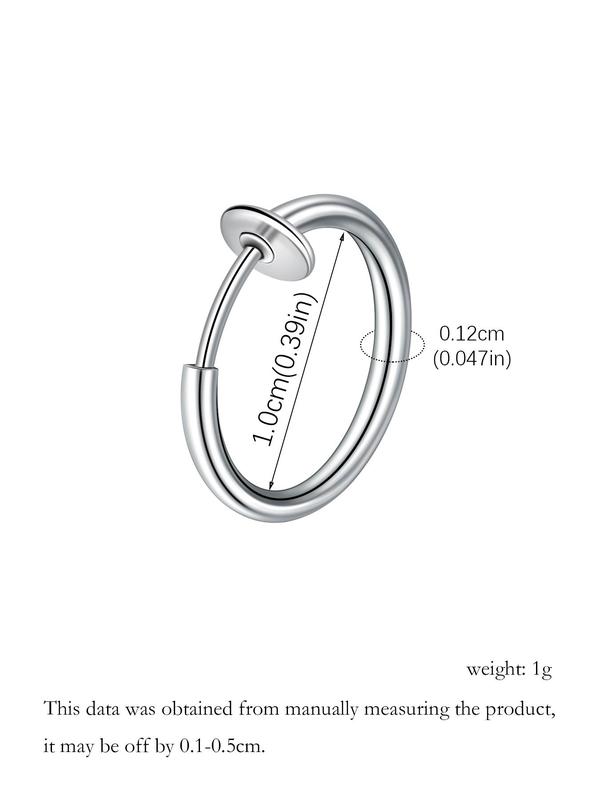 Simple Stainless Steel No Piercing Earring, 2 Pairs Fashionable Earrings for Women & Men for Party, Daily Clothing Decor, Trendy All-match & Exquisite Jewelry for Birthday Gift 5