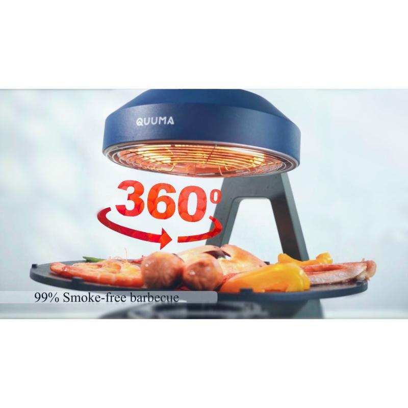 Smokeless Barbecue Grill Smoke Free Auto-Rotate Grill Pan Touch Control 360° BBQ System Electric Barbecue Machine home 5