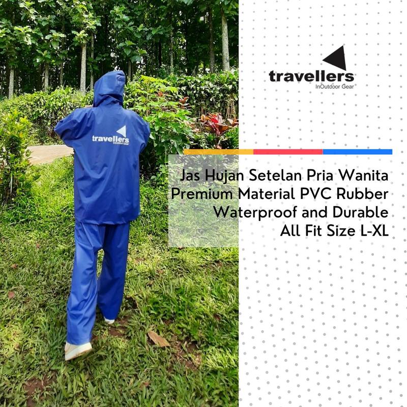 Traveller Jas Hujan Premium Setelan Celana Pria Wanita Raincoat 2