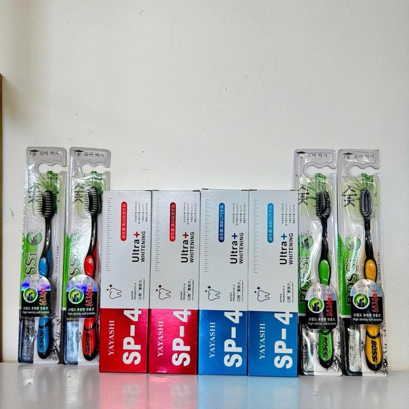 (MUA 4 TẶNG 4)COMBO 2 Xanh 2 Đỏ 4 Bàn Chải |   Kem Đánh Răng YAYASHI Hỗ Trợ Giúp Răng Giảm Ê Buốt , Mảng Bám Ố Vàng, Hơi Thở Thơm Mát, Trắng Răng 120gram kem đánh răng