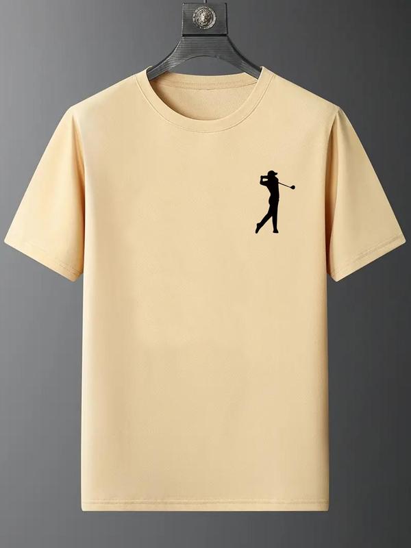 Men's Figure Print Round Neck Tee, Casual Regular Fit Short Sleeve T-shirt for Summer, Fashion Men's Top for Daily Wear 6