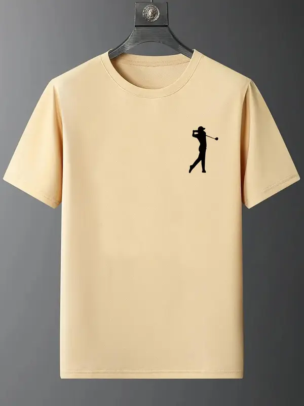 Men's Figure Print Round Neck Tee, Casual Regular Fit Short Sleeve T-shirt for Summer, Fashion Men's Top for Daily Wear 6
