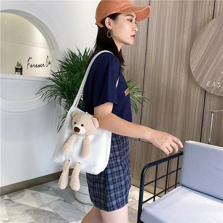 Túi vải canvas,túi xách nữ túi đeo chéo hình gấu siêu dễ thương (SHK123) Không có đánh giá Bag 8