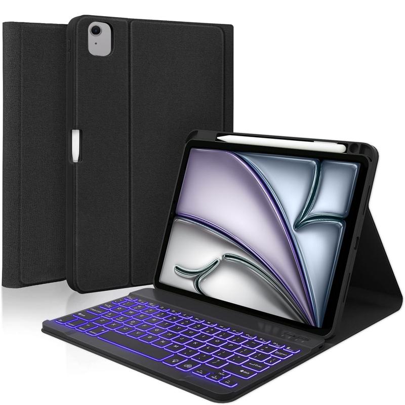 Magnetic Keyboard Cover, 1 Count Detachable BT Backlight Keyboard Protector, Smart Cover for iPad Air 5/4, iPad Pro 11, iPad Pro 10.9, iPad Pro 9, iPad Pro 8, iPad Pro 7 1