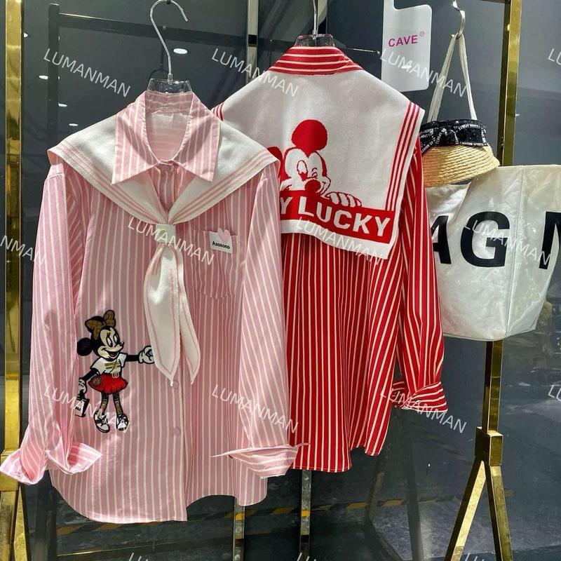 Áo Sơ mi kèm khăn cổ Mickey Quảng Châu chính hãng Nữ Women