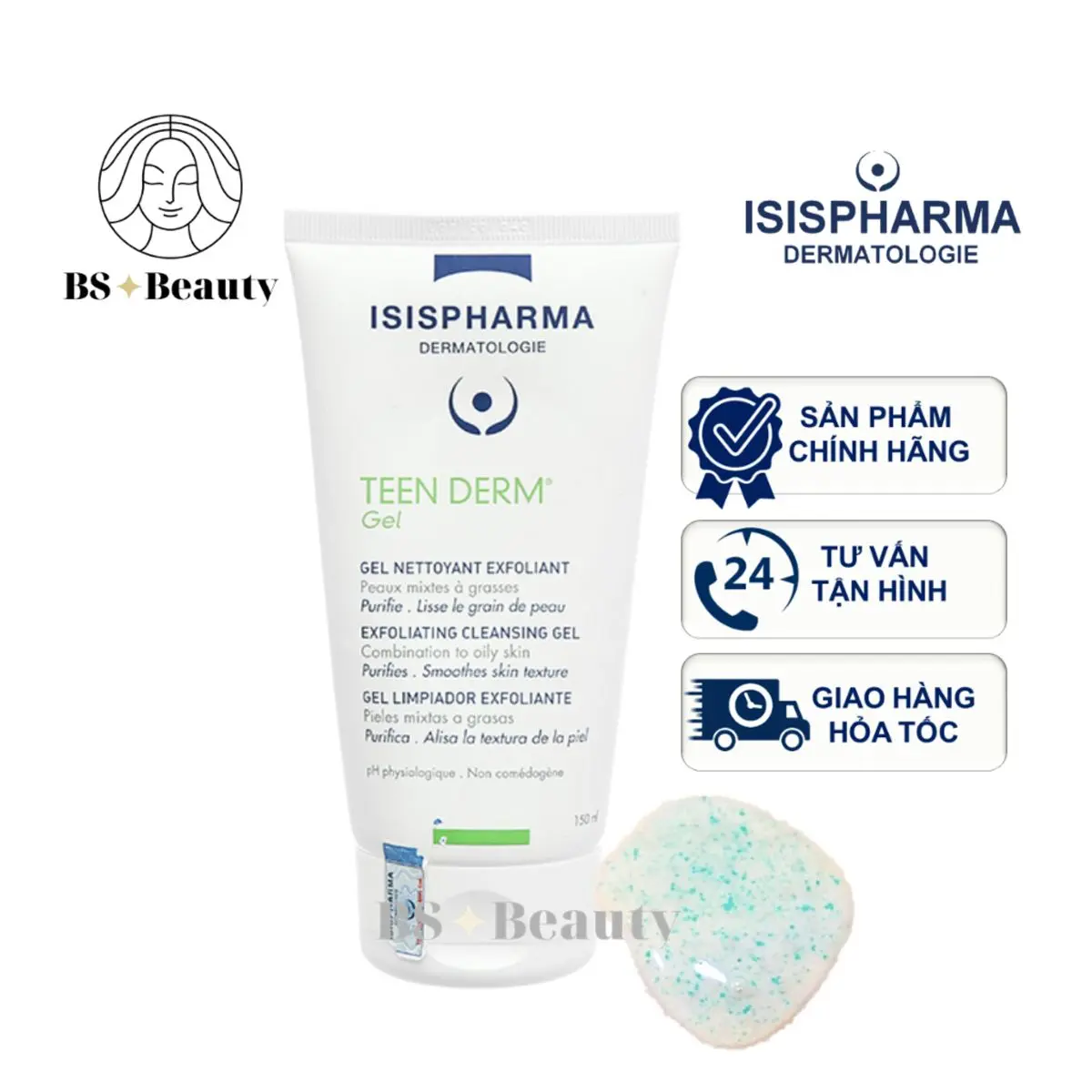 Gel Rửa Mặt, Giảm Nhờn, Ngừa Mụn ISIЅ Pharma Teenderm Gel 150ml Skincare