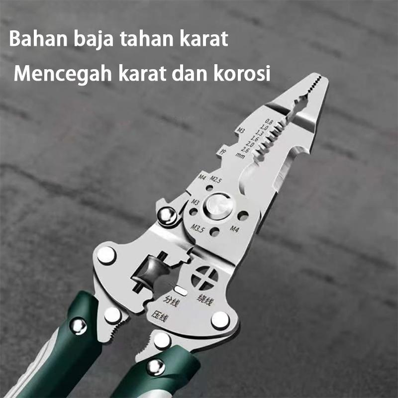 Tang Lipat 28 in 1 Pemotong Kabel Multifungsi Anti Shock Bahan Krom Vanadium Kawat Tang Dekrustasi Kabel Pengupas 27 Fungsi Ergonomis dengan Desain Lipat dan Pegangan Nyaman（Barang yang dikembalikan rusak atau hilang.）