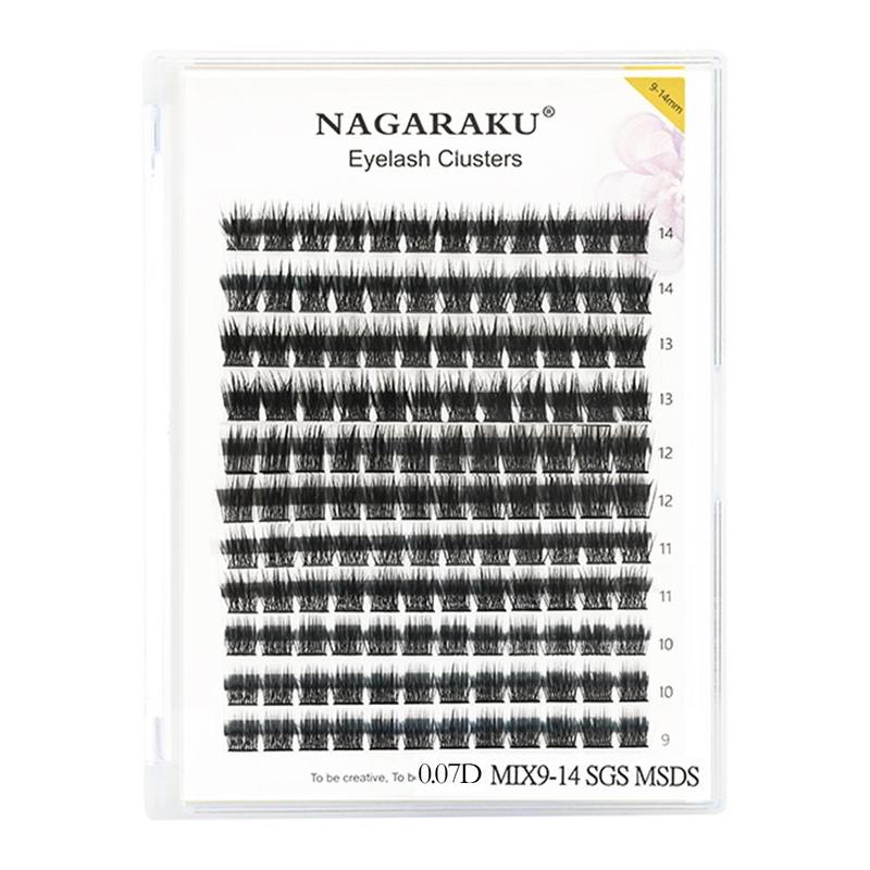 1 Box Mixed Length Cluster False Eyelashes, Natural Look Eyelash Extensions, Self Grafting False Eyelashes, Eye Makeup Supplies For Women & Girls 0
