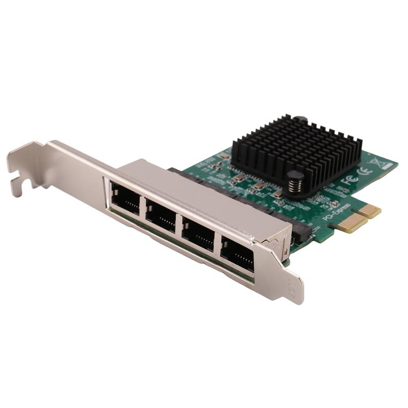 Network Cards Network/Ethernet/Lan Adapter PCI-E Network Card Realtek RJ45 Internet Ethernet Gigabit 4 Port Network Card 4