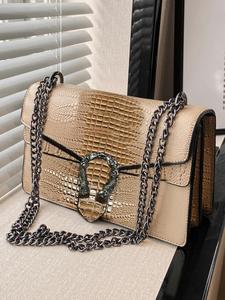 Women's Elegant Purse Square Bag, Gifts for Girlfriend, Fashionable Chain Strap Shoulder Bag for Daily Used, Casual Trendy Versatile High-quality Daily Commuting Bag