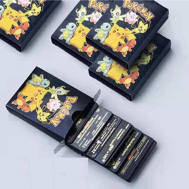 Bộ 150 Thẻ Bài Pokemon Chơi Đối Kháng Kim Loại Màu Vàng Vmax GX EX