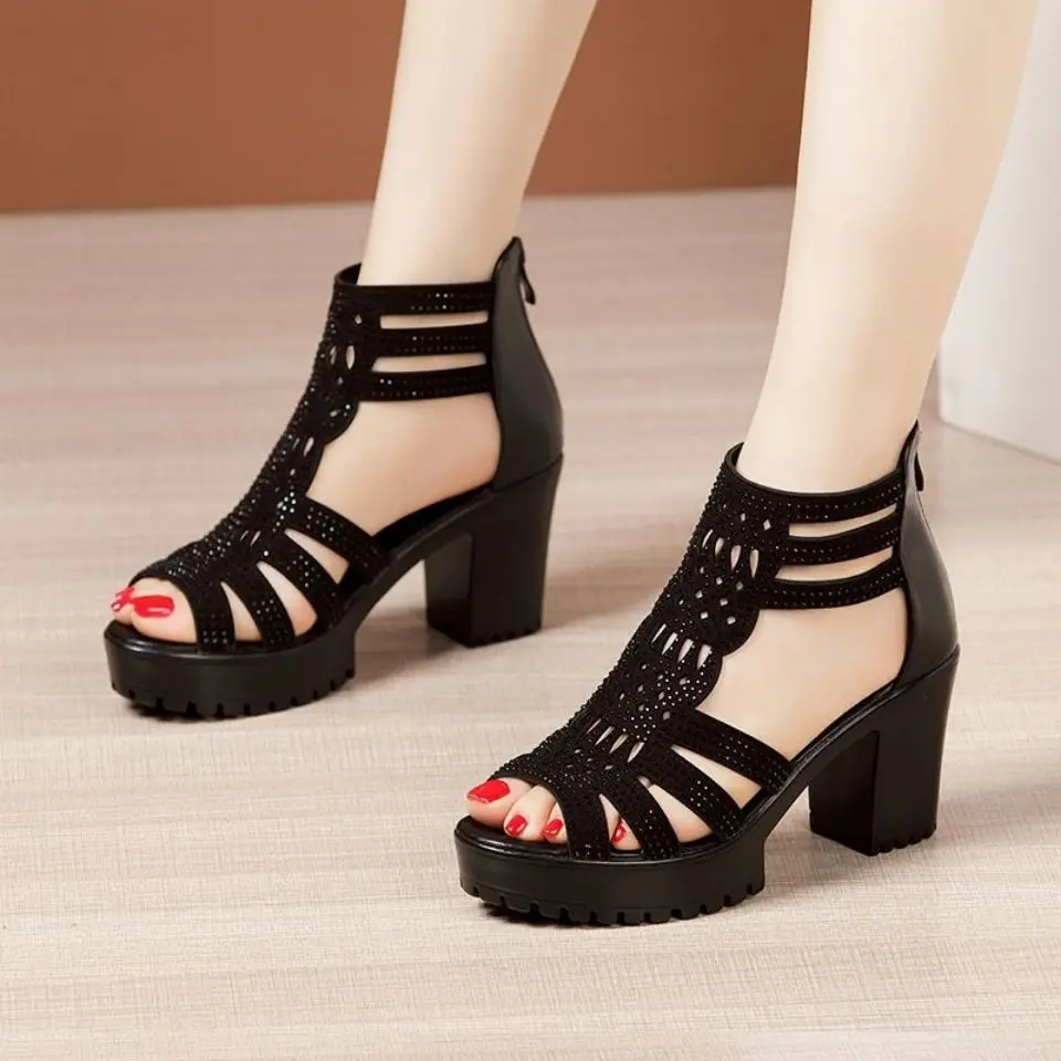 sandal nữ khóa kéo,siêu nhẹ cao cấp đế cao 7p S128 DéP GiàY