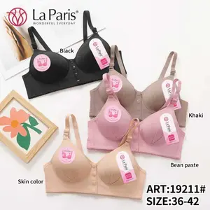 LA PARIS BH Nursing Menyusui Kancing Depan 4 Busa Tipis Tanpa Kawat Ibu Hamil Cup B Besar Sz 36-42 Art 19213 & 19211