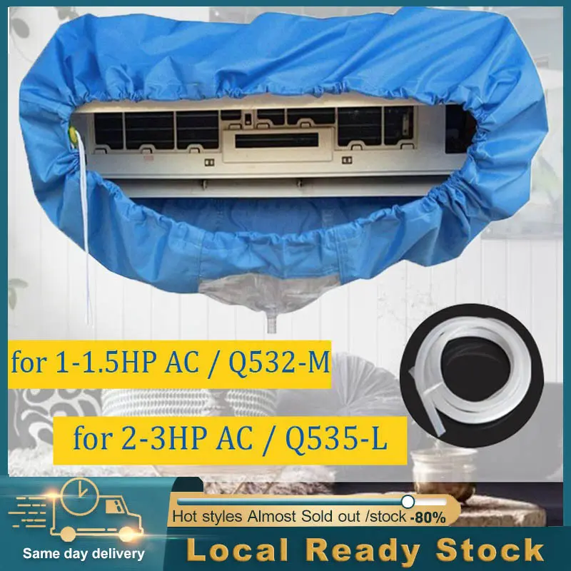 【Ready Stock】Blue Air Conditioner Cleaning Dust Washing Cover Clean Waterproof Clear Protector Tool
