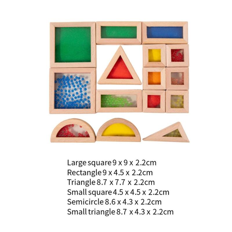 Product Introduction of Wooden Rainbow Building Blocks Stacking Blocks Game for Boys Girls Kids 0