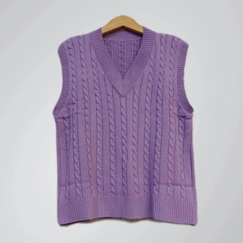 Product Introduction of azura rompi rajut cewek cowok V-Neck Santai 4