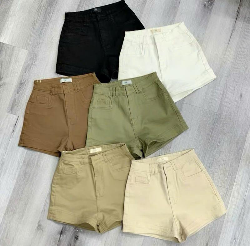 (Co Giãn) Quần Short Jeans Nữ Form Ôm Cạp Cao Lai Viền Tone Trắng Đen Nâu Nhiều Màu Chất Denim Pants Nữ