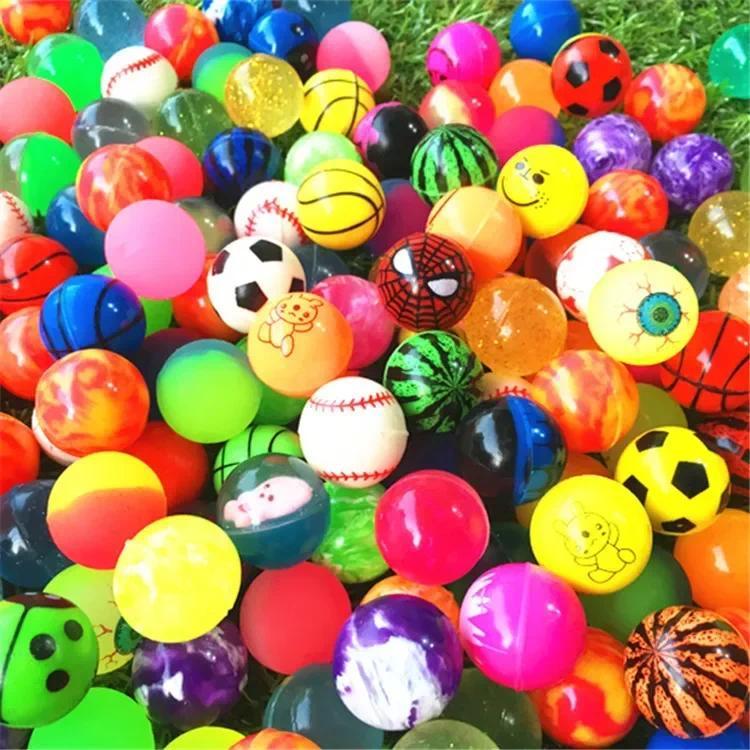 Product Introduction of 20pcs Multicolor Funny Toy Balls Mixed Bouncing Solid Floating Elastic Rubber Bounce Ball of Pinball Bouncy Toys for Kids 25mm 20