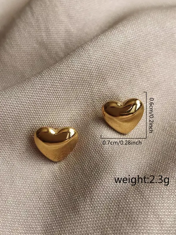 Women's Cute Heart Design Stud Earrings , Exquisite Trendy Stud Earrings, Fashionable Jewelry for Women for Daily & Party Decoration, Valentine's Day, Gift 1