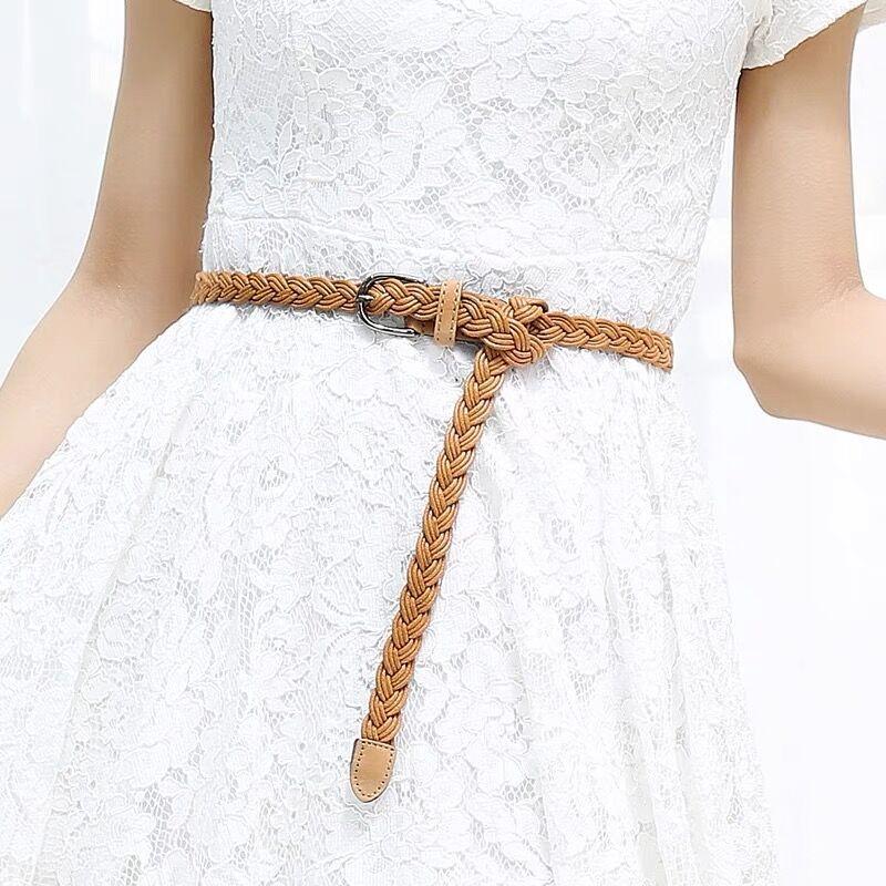 Product Introduction of Thắt Lưng Mỏng Dệt Xoắn Phong Cách Mori Cổ Điển Dây Chuyền Xích Trang Trí Thắt Lưng Nhỏ Thắt Nút Dây Sáp Khóa Ghim Màu Đen Đơn Giản Cho Nữ 7