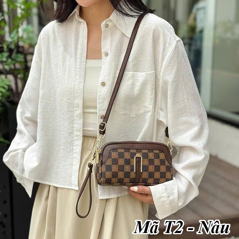 TÚI VÍ NỮ ĐEO CHÉO Nhiều Ngăn Tiện Lợi - Sang Trọng- Túi Da PU Cao Cấp có thể cầm tay hoặc đeo chéo Đeo Vai Bag