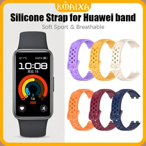 Rubber Silicone Strap for Huawei Band 10 / 9 / 8 NFC Soft Sport Replacement Belt Band Bracelet Wristbands Accessories Tali Jam Tangan Smartwatch for Huawei Band 10 / 9 / 8