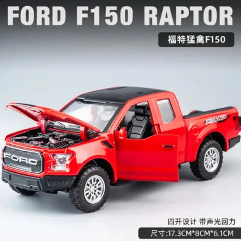 Mô Hình Ô Tô Hợp Kim Ford Raptor F150 Pickup, Tỷ Lệ 1: 32, Đồ Chơi Kim Loại Đúc Khuôn, Mô Hình Xe Địa Hình Bộ Sưu Tập Mô Hình Ô Tô, Có Âm Thanh Và Ánh Sáng, Thích Hợp Cho Trẻ Em, Ý Tưởng Quà Tặng Tuyệt Vời 6
