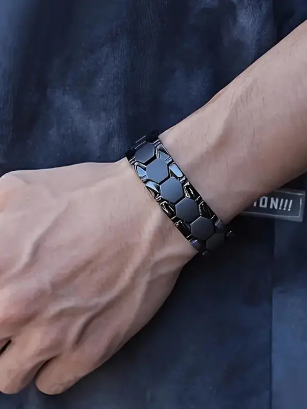 Men's Boho Style Magnetic Bracelet, Fashionable Alloy Bracelet for Party, Daily Clothing Decor, Trendy All-match & Exquisite Jewelry for Birthday Gift, Stackable Bracelets 2