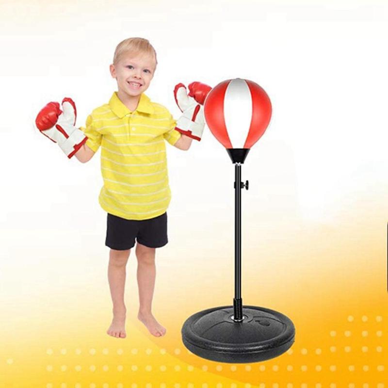 Punching Ball Bag Durable W/ Gloves Inflatable with Adjustable Stand Speed Boxing Set for Ages 7 to 14 Years Old Girls Gift Boys 6