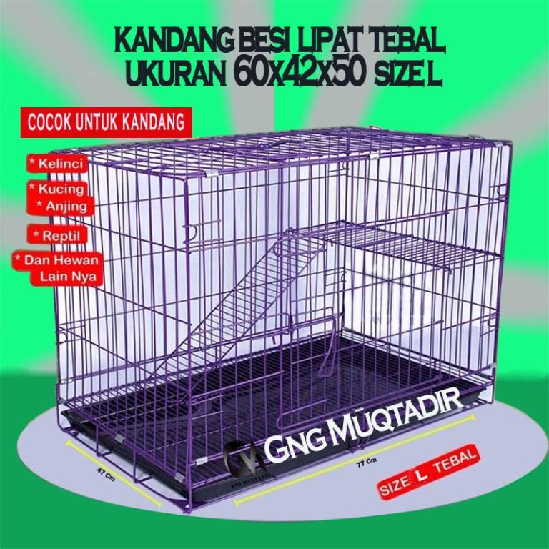 KANDANG KUCING TINGKAT 2 SIZE L UKURAN 60X40 KOKOH DAN TEBAL 2