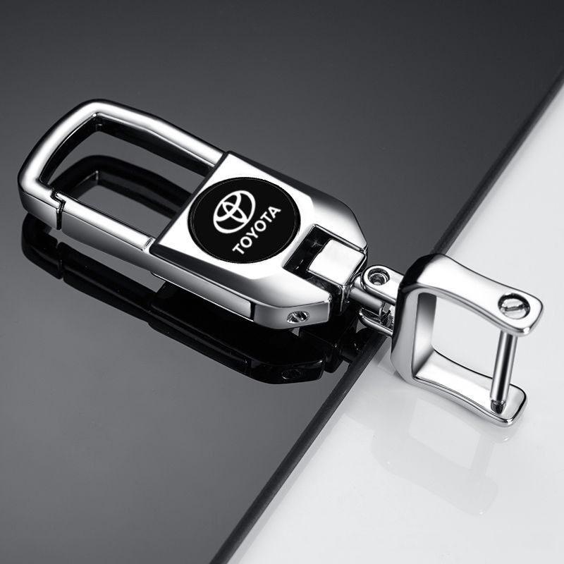 Product Introduction of 1 silver car keychain personalized creative anti-lost high-end car key ring key rope chain suitable for Toyota Corolla Avalon RAV4 Prius Allion Camry Highlander 2