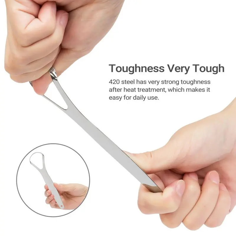 Stainless Steel Tongue Scraper, 3/6/9 Counts Portable U-shaped Tongue Cleaner, Tongue Scraper for Adults, Oral Care Tool for Home & Travel 3