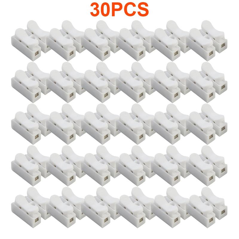 30Pcs CH2 Spring Quick Wire Connector Cable Clamp Terminal Block LED Strip Light 4