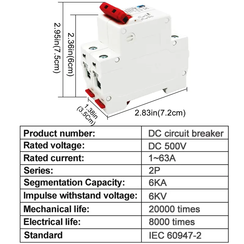 DC Circuit Breaker, Solar Panels Overload Protective Switch, DIN Rail Automatic Breaker, Electrical Equipment & Supplies 1