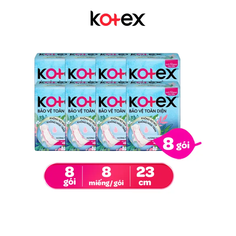 [Creator] Lốc 8 Gói băng vệ sinh Kotex Hỗ trợ Bảo Vệ 23cm Siêu Mỏng Cánh 8 miếng/ gói 2